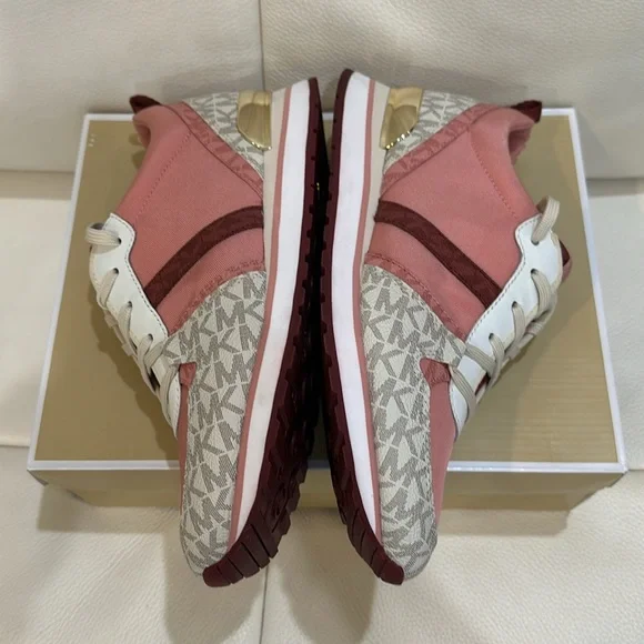 NIB MICHAEL KORS PINK WOMENS Dash Logo and Mesh Trainer SIZES 8.5, CINNAMON - Picture 7 of 14